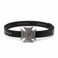 REBEL WAVE 26ss Cross Studded Leather Belt Punk Vintage Cowhide Waist