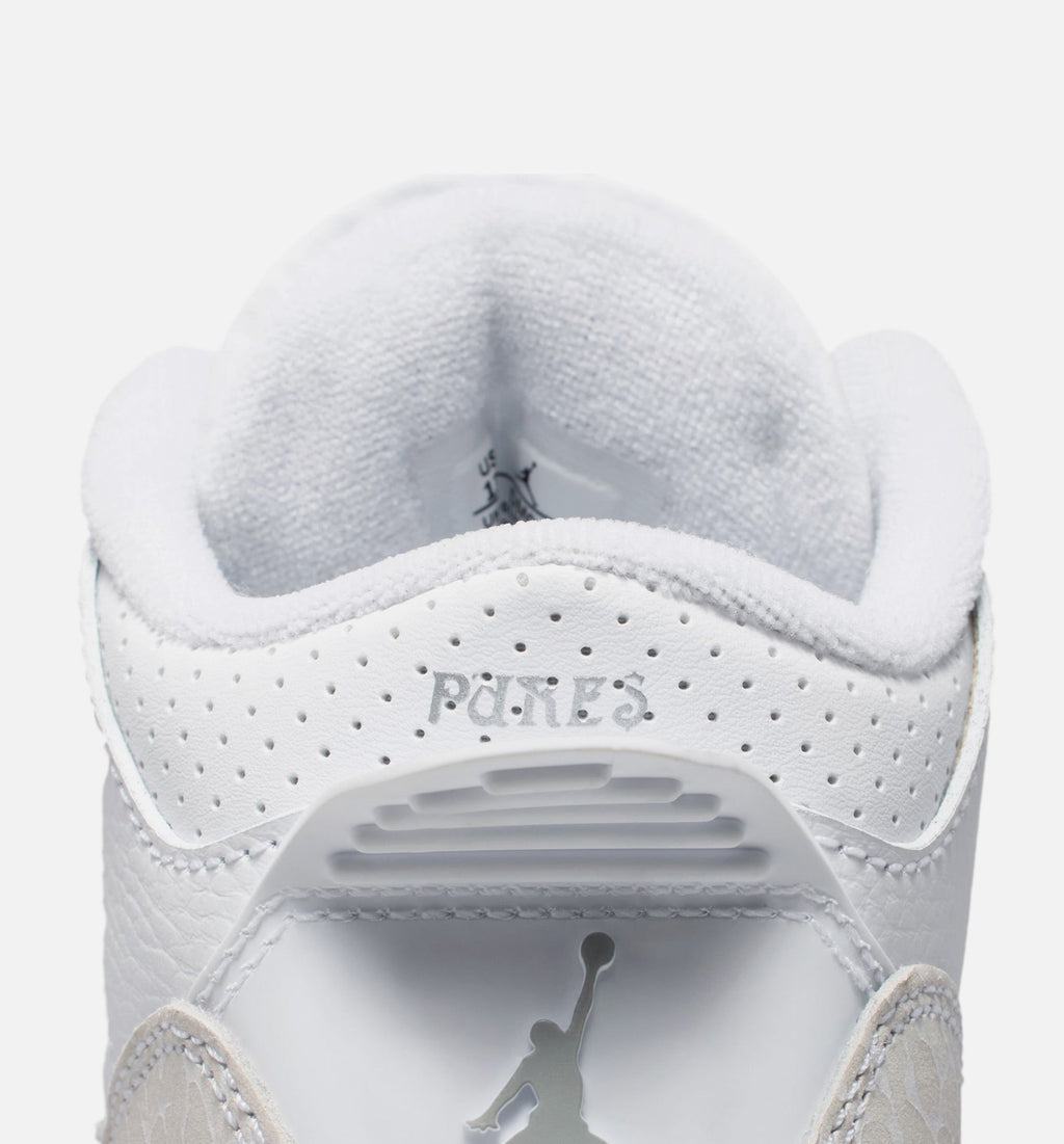 Air Jordan 3 Retro White and Silver Preschool Lifestyle Shoe