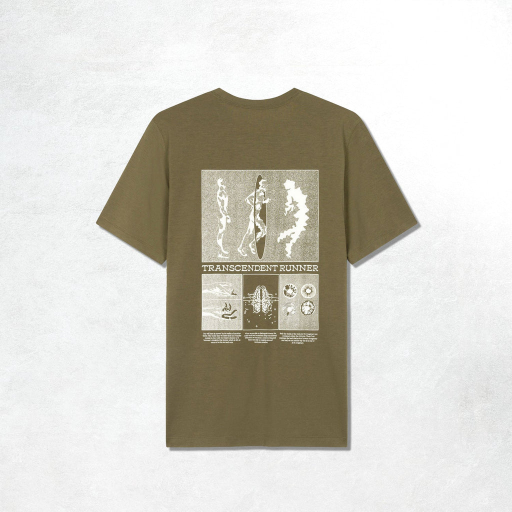 Acid Running Transcendent Runner T-Shirt: Dark Olive