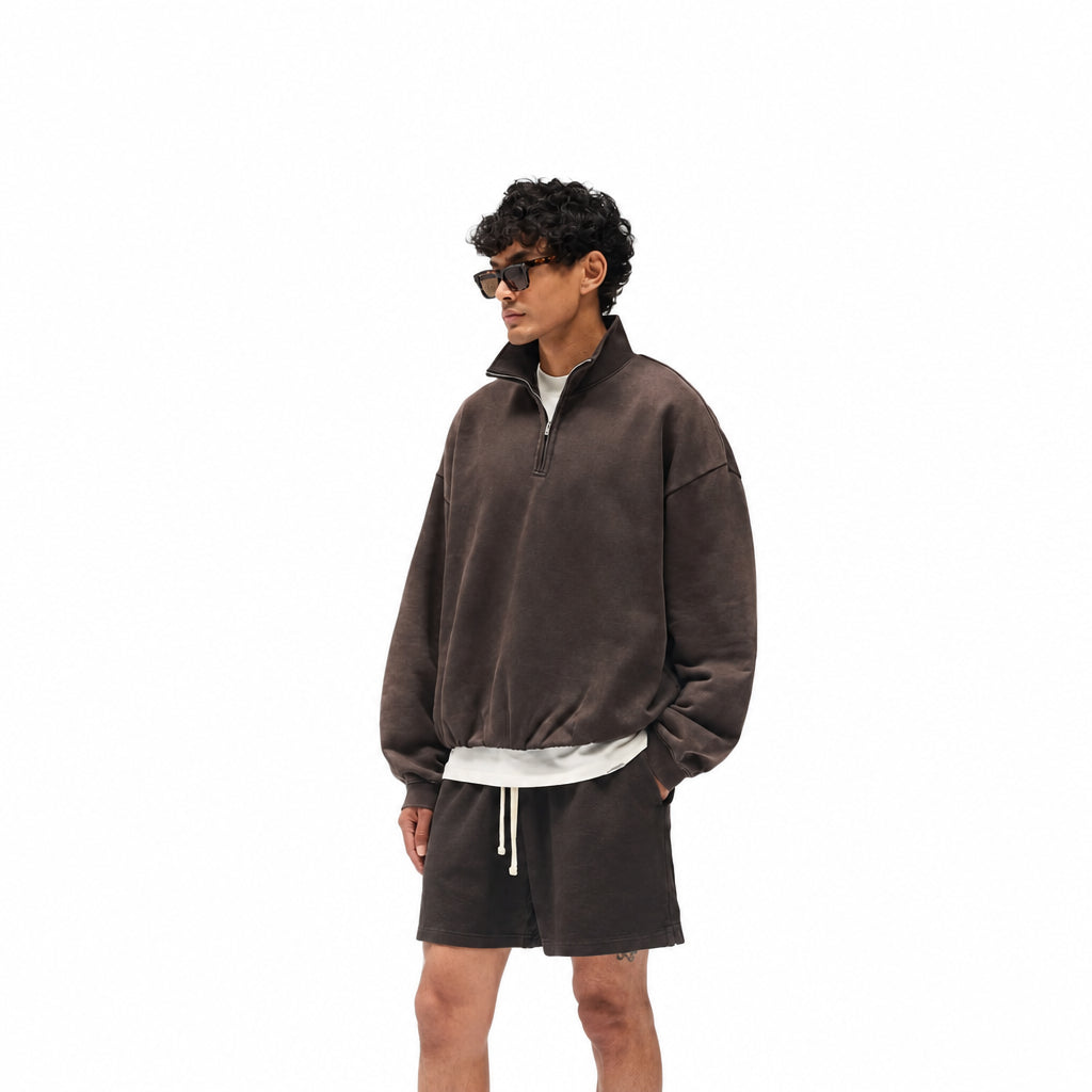 Represent Initial Funnel Neck Quarter Zip Sweatshirt
