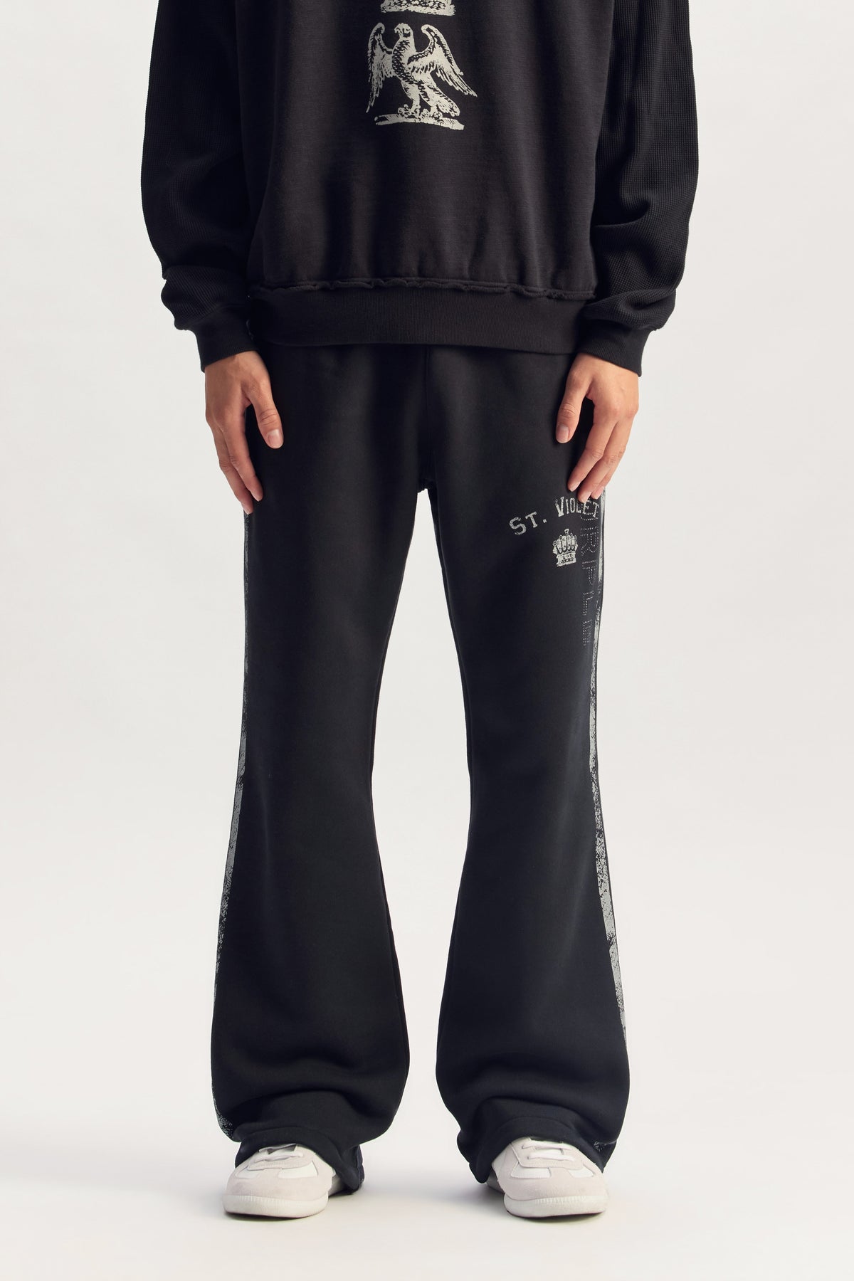 St. Violet Stripe Flare Sweatpant
