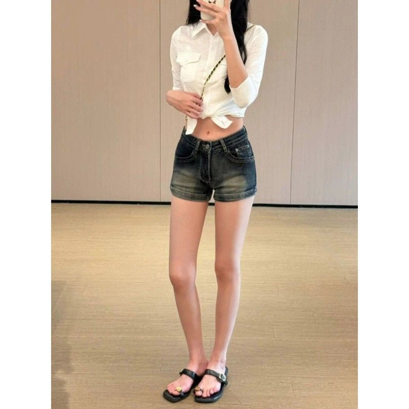 High Waist Butt Lifting Denim Shorts Slim Fit Hot Pants Y2K Streetwear