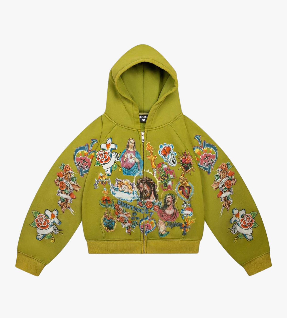 Righteous Risen King Green Zip Up