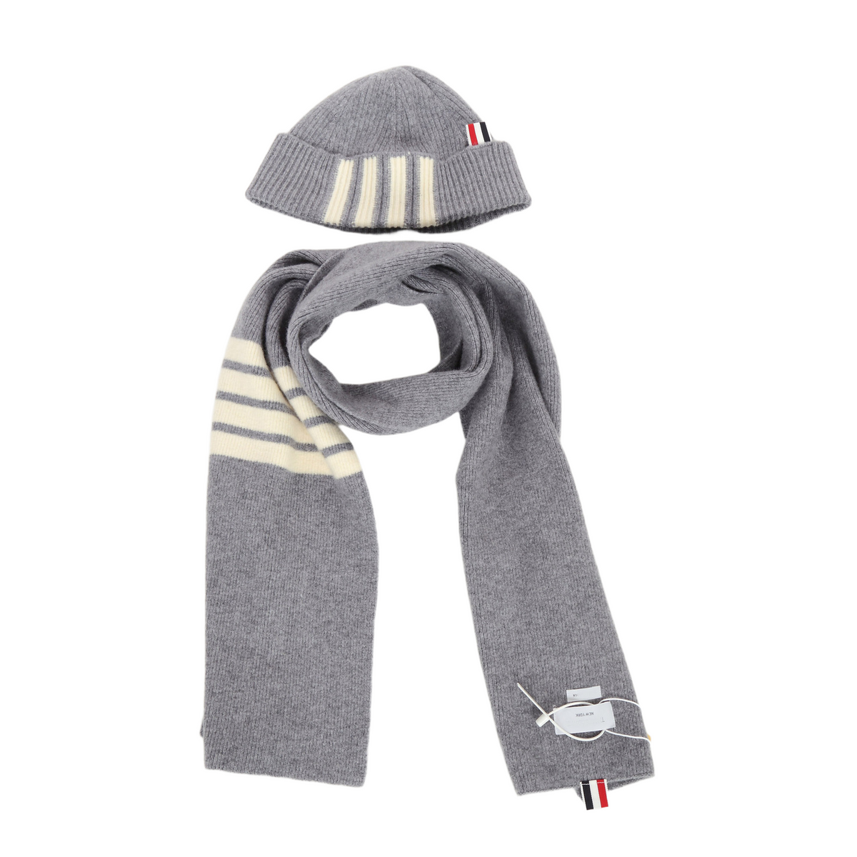 Four stripes scarf hat autumn and winter