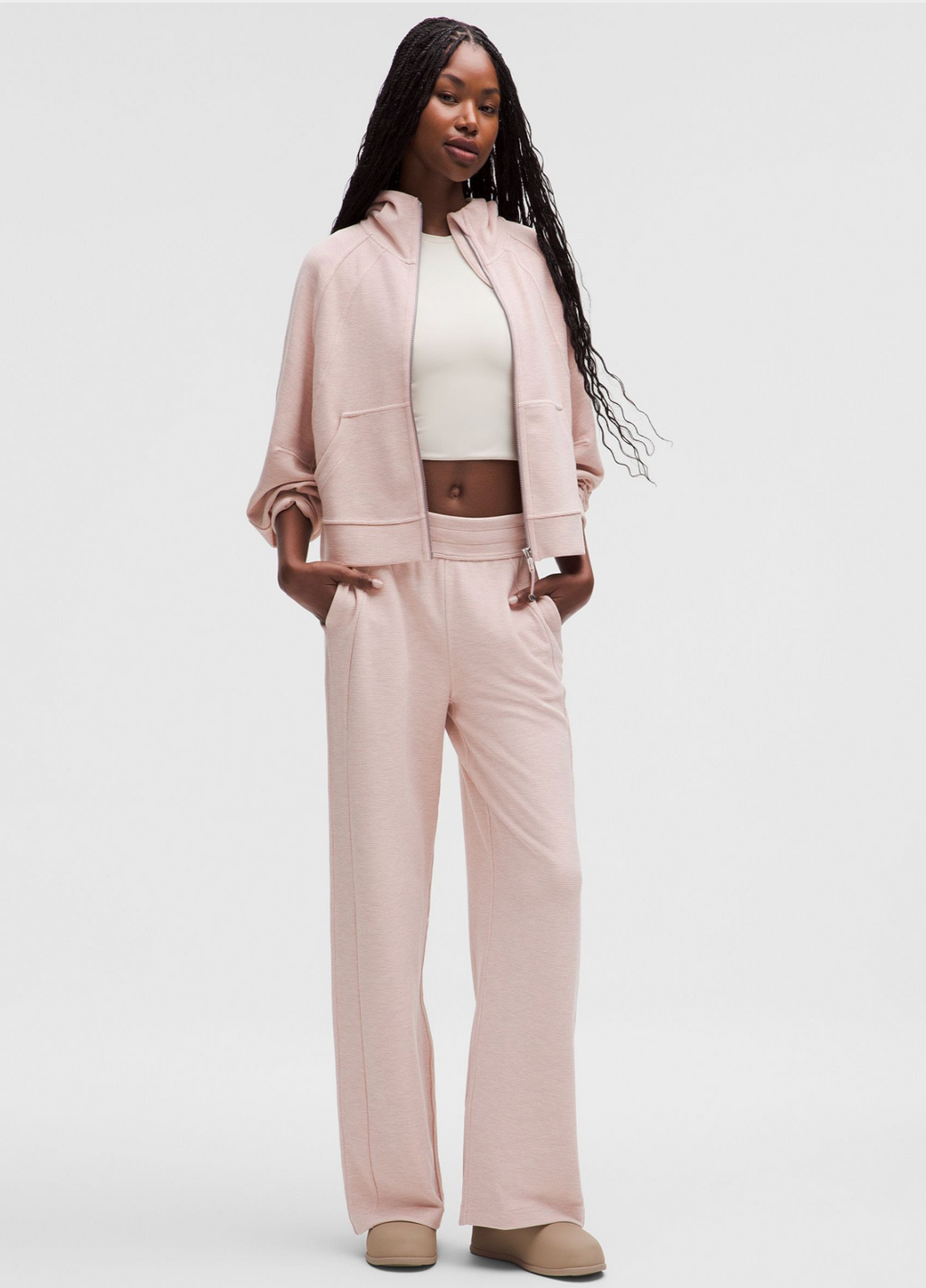 Scuba Mid-Rise Wide-Leg Pant *Waffle