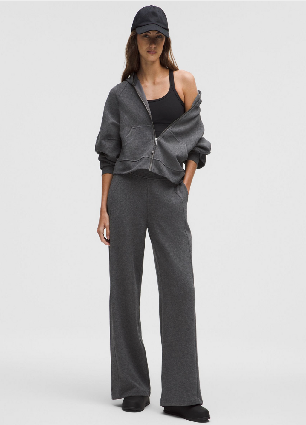 Scuba Mid-Rise Wide-Leg Pant *Waffle