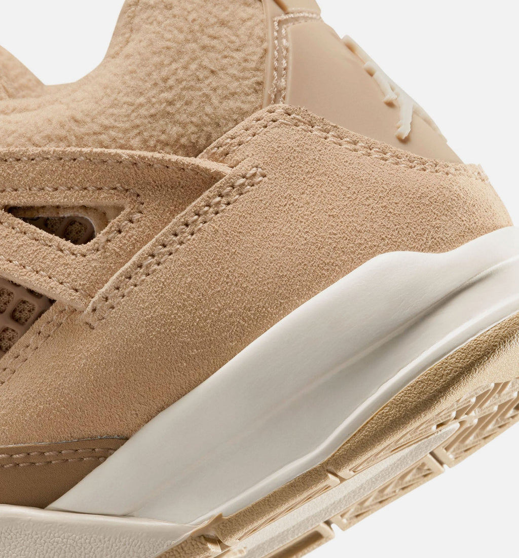 Air Jordan 4 Retro Cozy Girl | Preschool Lifestyle Shoe | Hemp/Light Orewood Brown