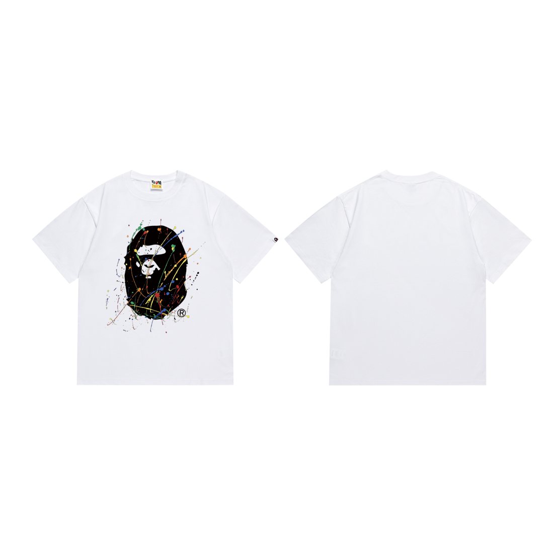 BAPE Paint-Splatter Ape Face Graphic T-Shirt