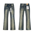 Purple Brand Blue Distressed Paint Splatter Jeans