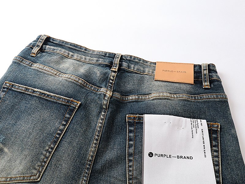 Purple Brand Blue Distressed Paint Splatter Jeans