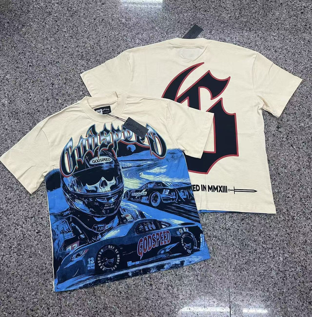 Godspeed Cream Racing Graphic T-Shirt