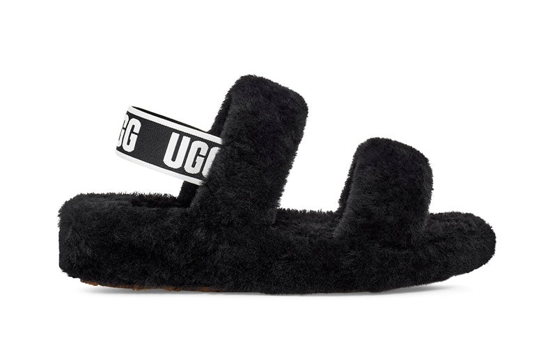 Fluffy Strap Sandals — Black | New Arrival | In Stock