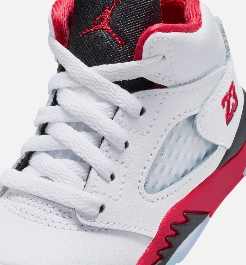 Air Jordan 5 Retro Fire Red – Infant/Toddler Lifestyle Shoe in Fire Red/White