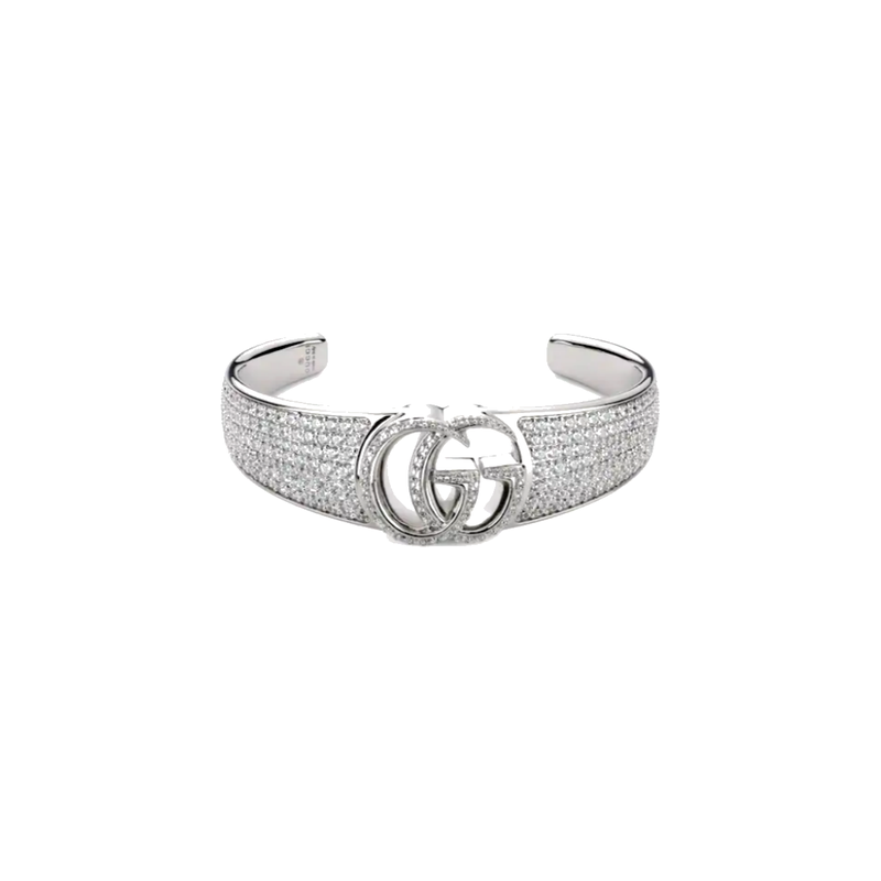 Gucci Crystal Double G Cuff Bracelet