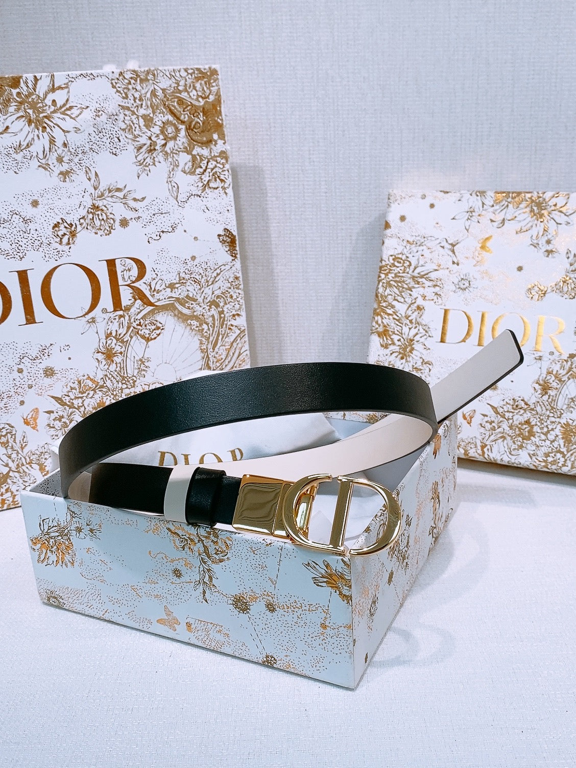 DIOR 25S BELT 20 MM IN BLACK CALFSKIN 572899