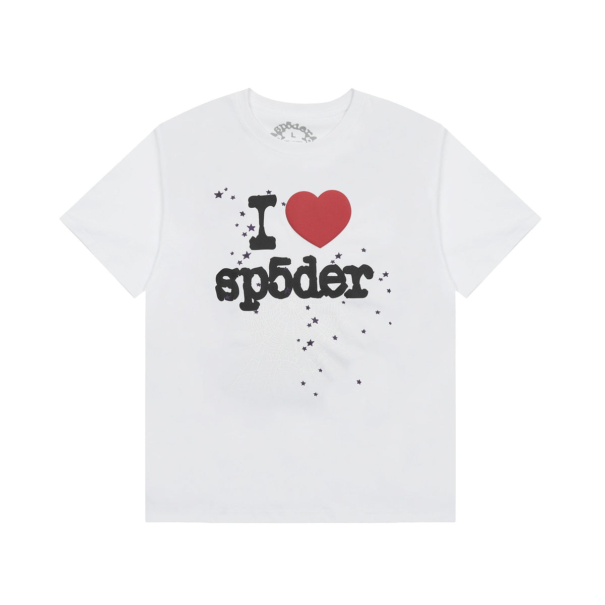 Sp5der Heart Star Spiderweb Graphic T-Shirt