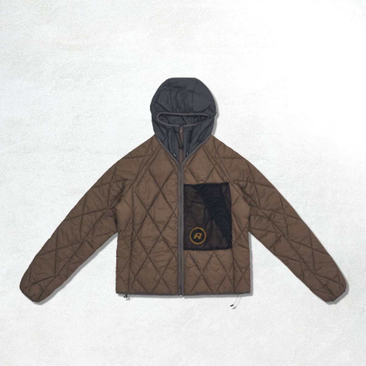 Aiche Quilted Puffer Jacket: Burnt Brown