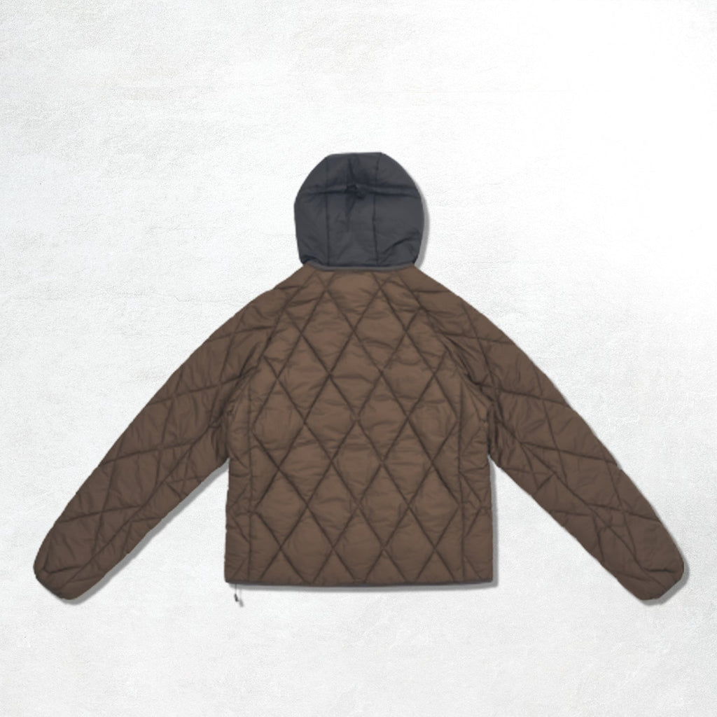 Aiche Quilted Puffer Jacket: Burnt Brown
