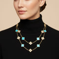 Van Cleef & Arpels Vintage Alhambra Turquoise 20 Motifs Long Necklace