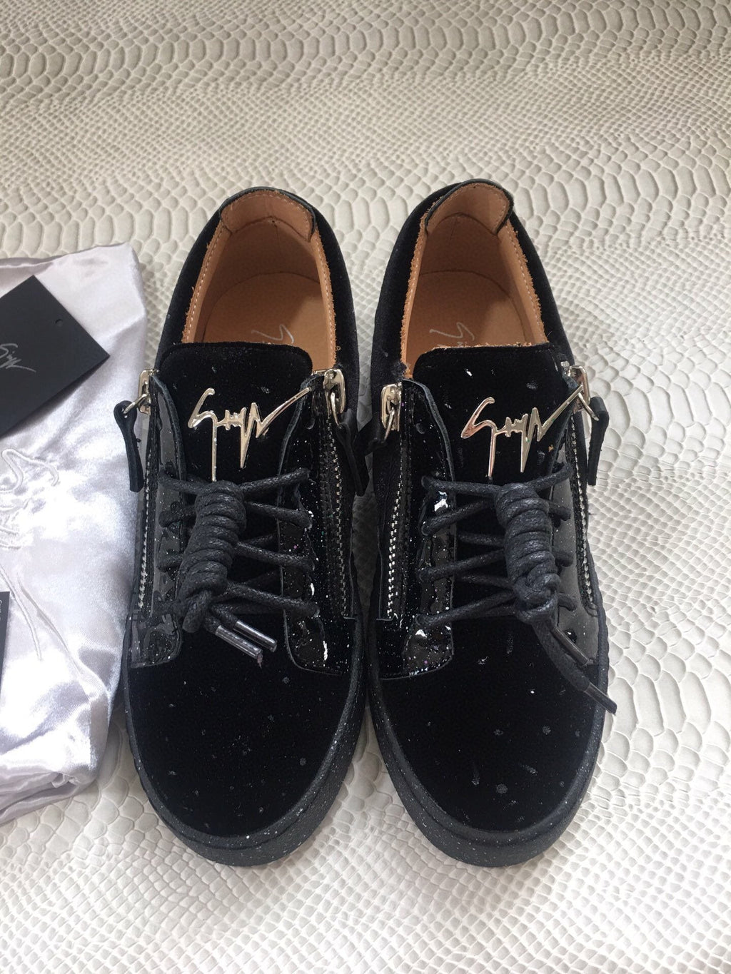 Giuseppe Zanotti Black Speckle Low-Top Sneakers