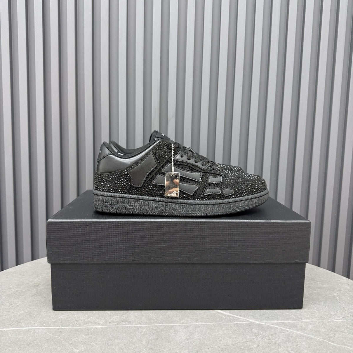 Amiri Black Embellished Low-Top Sneakers