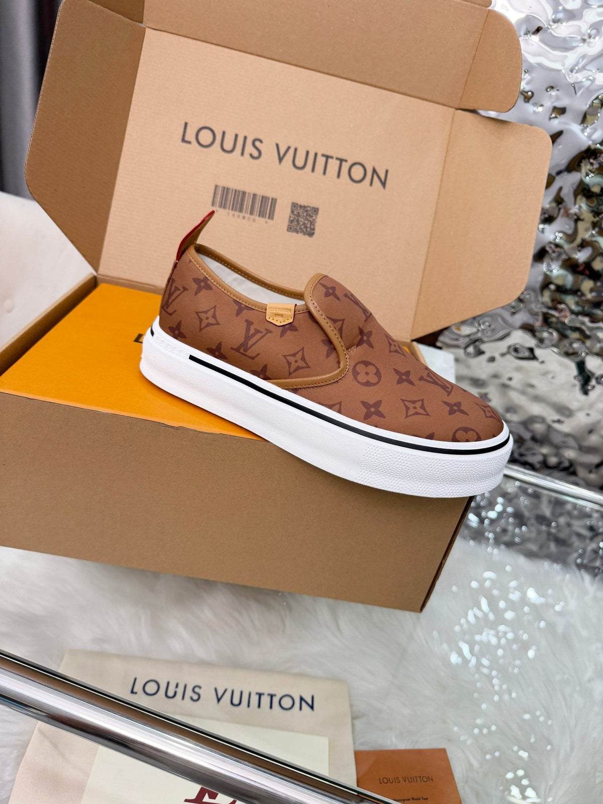 Louis Vuitton Men's Brown Monogram Slip-On Sneakers