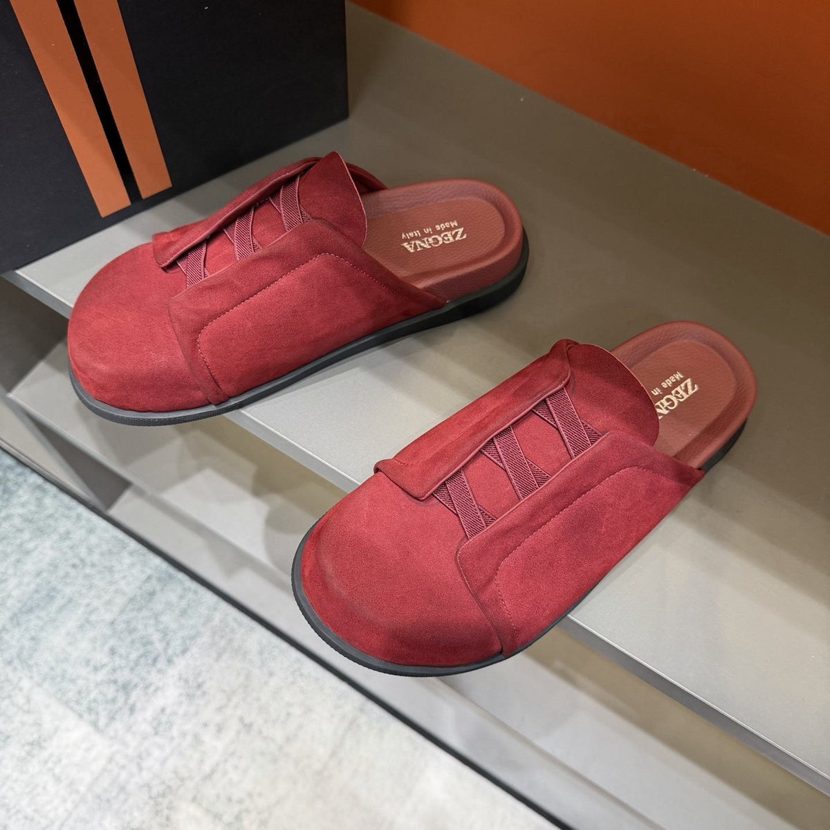 Zegna Men's Layered Vamp Slide Sandals