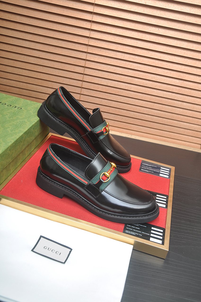 Gucci Dark Brown Horsebit Loafers