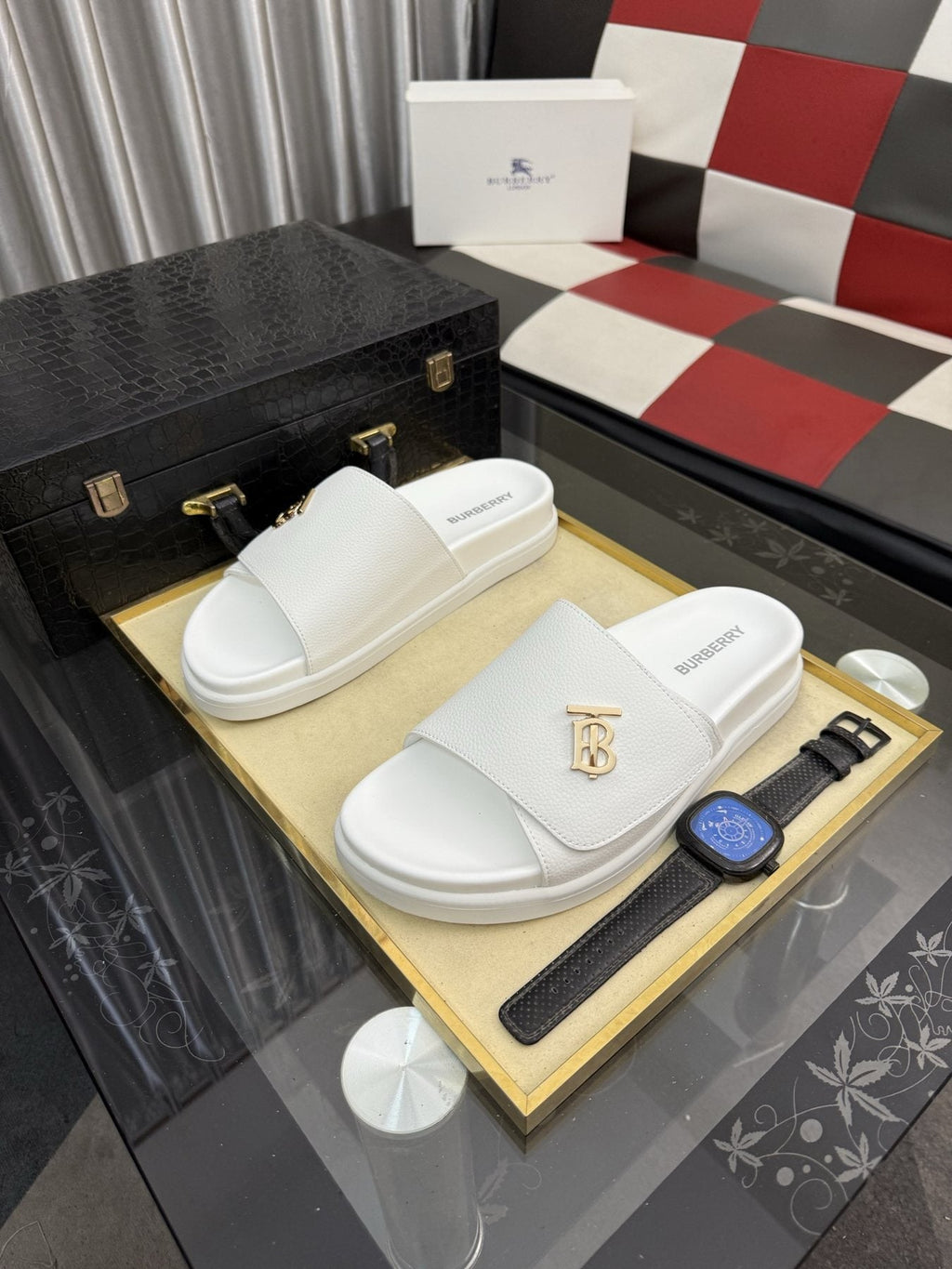 Burberry Monogram Slide Sandals