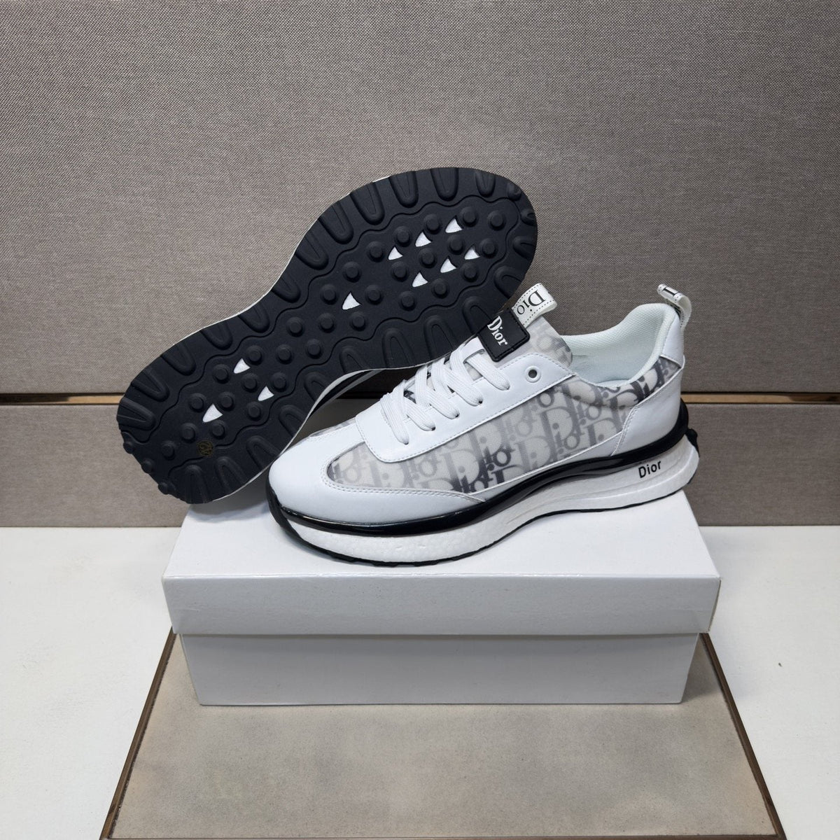 Dior Men's Patterned Panel Sneakers