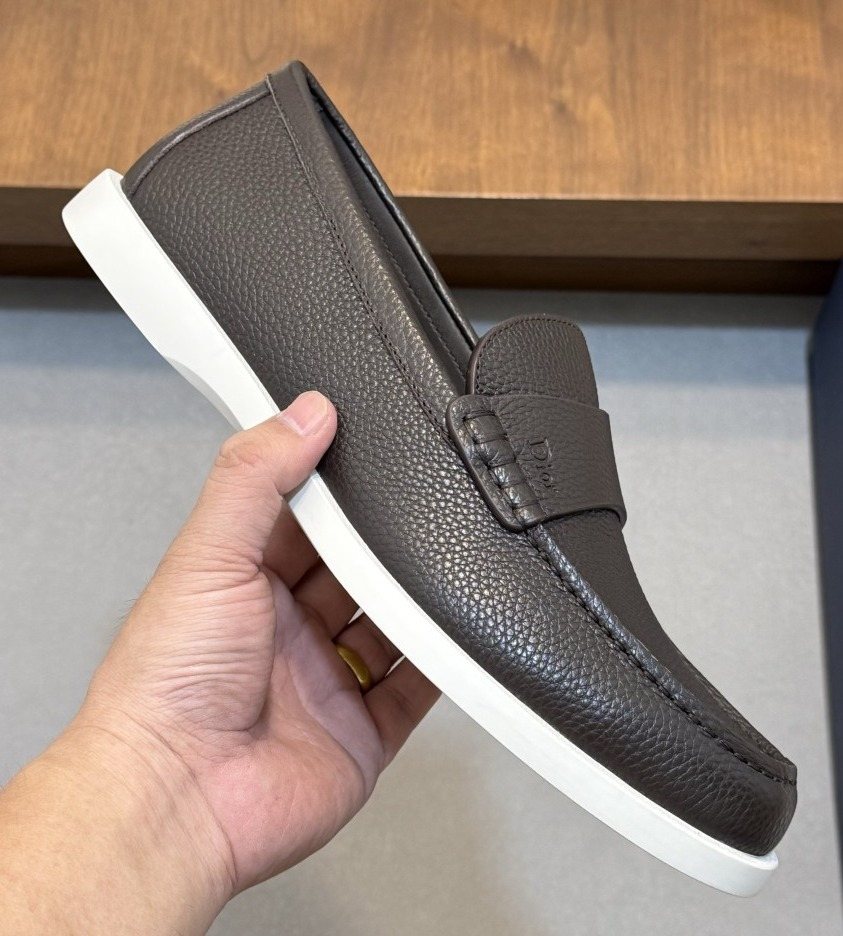Dior Textured Leather Slip-On Shoes