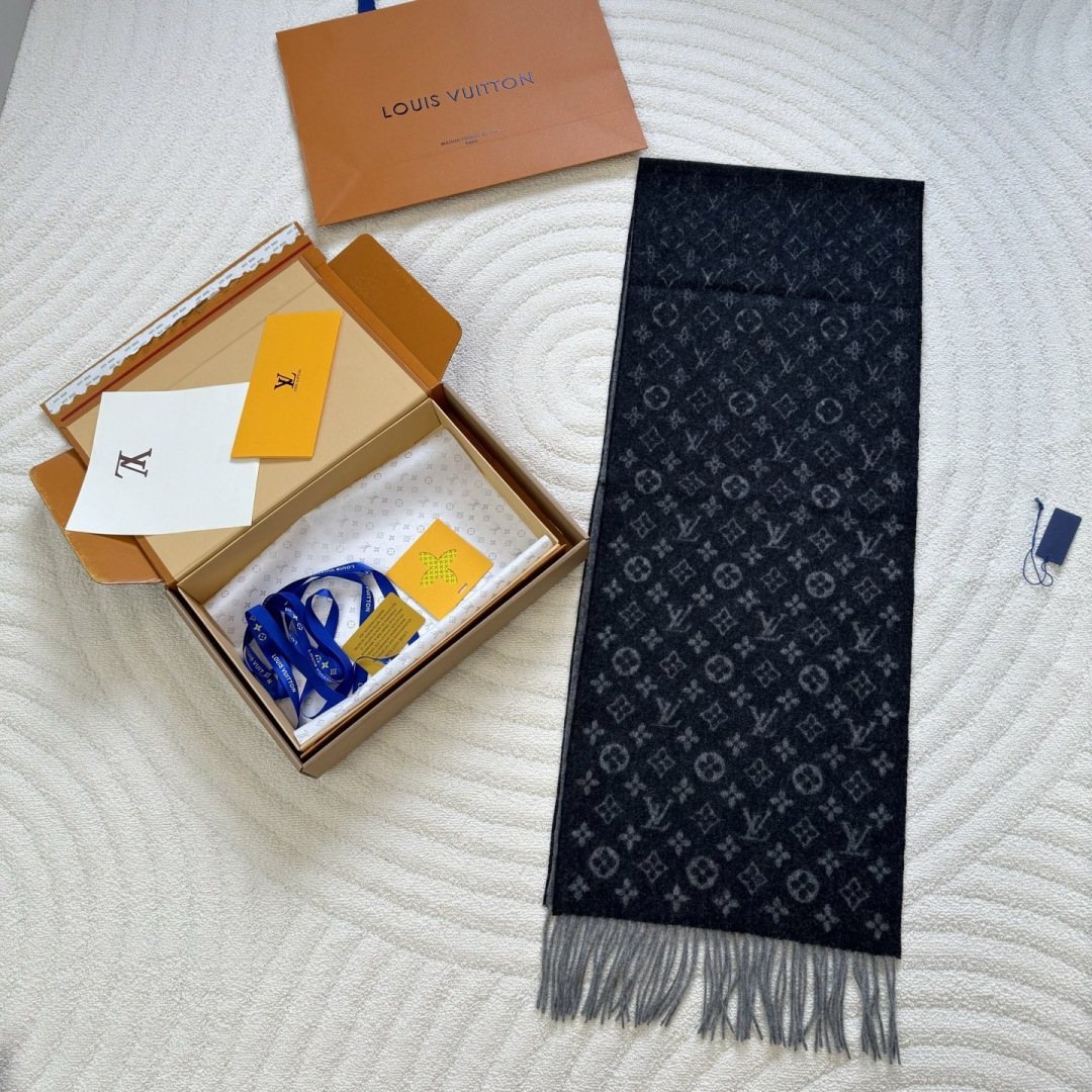 Louis Vuitton Monogram Fringed Scarf