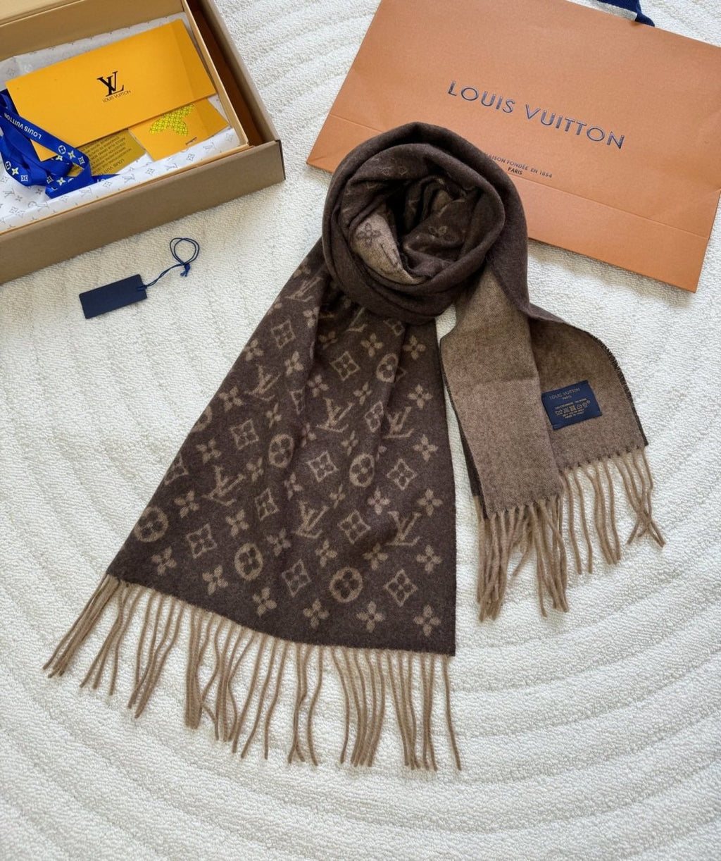 Louis Vuitton Monogram Fringed Scarf