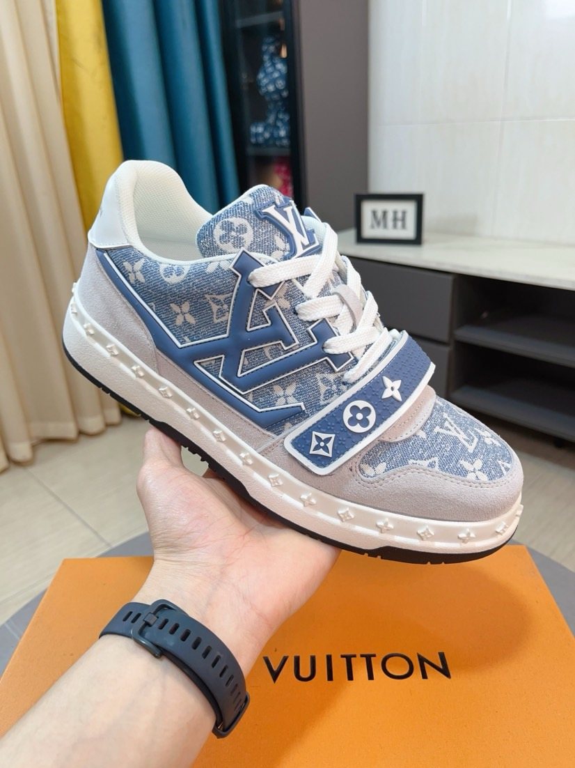 Louis Vuitton Patterned Panel Low-Top Sneakers
