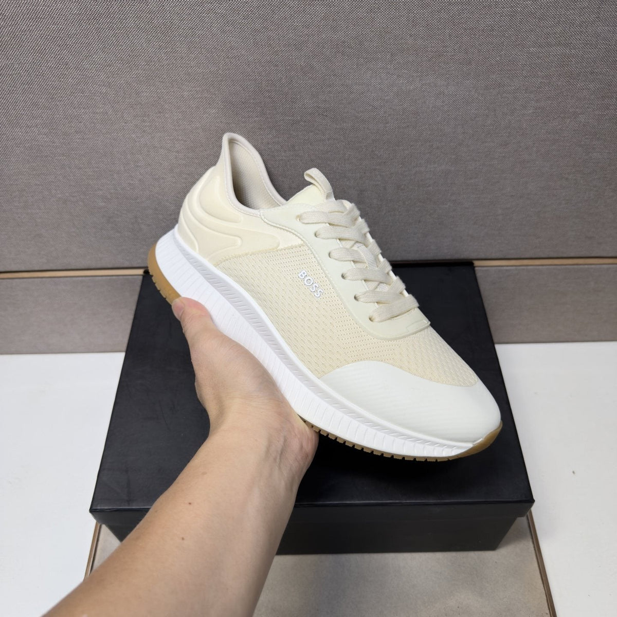 BOSS Men's Mesh Panel Sneakers