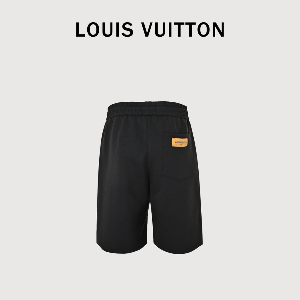 Louis Vuitton Wave Pattern Monogram Embroidered Logo Shorts