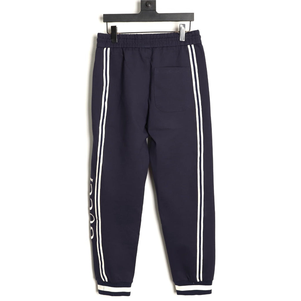 Gucci Double-Stripe Logo Drawstring Trousers - Navy